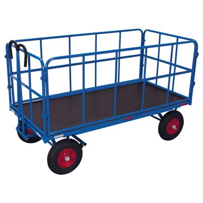 VARIOfit Handpritschenwagen mit 4 Rohrgitterwaenden und Luftbereifung 1540x800mm