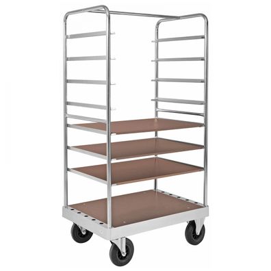 Kongamek Etagenwagen verzinkt 1900mm hoch mit 4 Ladeflaechen 905x642mm aus MDF mit B