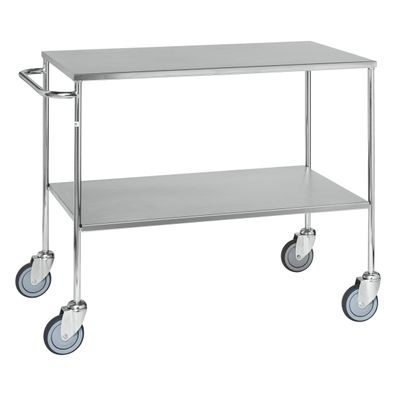 Kongamek Edelstahl- Tischwagen verzinkt 1000x580mm Ladeflaeche mit Gummibereifung mi