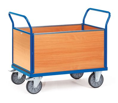 Fetra Multivario Vierwandwagen mit Buchendekor 850x500mm Ladeflaeche Baukasten-Syste