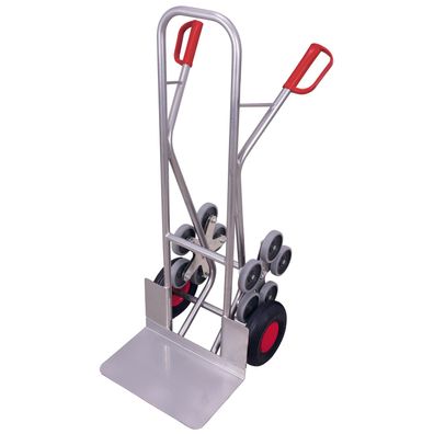 VARIOfit Aluminium Treppenkarre 200kg Tragkraft grose Schaufel mit 2 fuenfarmigen Ra