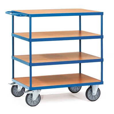 Fetra Tischwagen mit Holzwerkstoffplatten 4 Etagen 850x500 mm Ladeflaeche