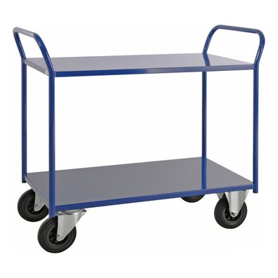 Kongamek Etagenwagen voll verschweisst in blau mit 2 Boeden 940x540mm Ladeflaeche oh