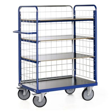 Protaurus Etagenwagen F600 mit 4 Ladeflaechen und 3 Gitterwaenden 1500mm hoch 850x50