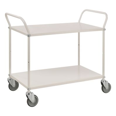 Kongamek Etagenwagen mit 2 Boeden 900x540mm pulverbeschichtet in weis mit 24mm Rand