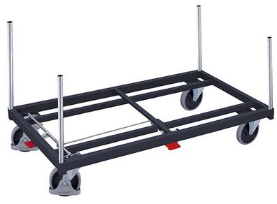 VARIOfit Rungenwagen Gummibereifung 500kg Tragkraft 1605x805mm Anthrazitgrau RAL 701