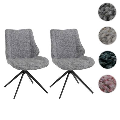 2er-Set Esszimmerstuhl HWC-O48, Auto-Return, Stoff/Textil Chenille (410g/m²) Öko-Tex