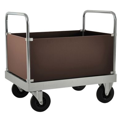Kongamek Kofferwagen verzinkt 960mm hoch mit Ladeflaeche 840x600mm aus MDF ohne Brem