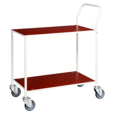 Kongamek Tischwagen voll verschweisst, rot mit pulverbeschichtetem Rahmen 755x430mm