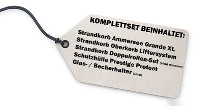 Strandkorbset - bene living - Ammersee 2,5-Sitzer Teak - PE grau - Modell 513