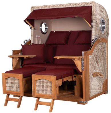 Strandkorbset - bene living - Ammersee 2,5-Sitzer Teak - PE shell - Modell 550