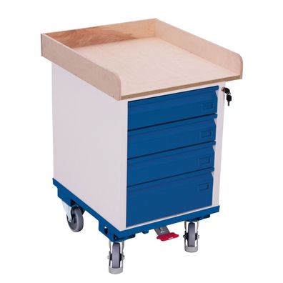 VARIOfit Schubladenschrank Ladeflaeche mit Rand 550x650mm RAL 5010 Enzianblau