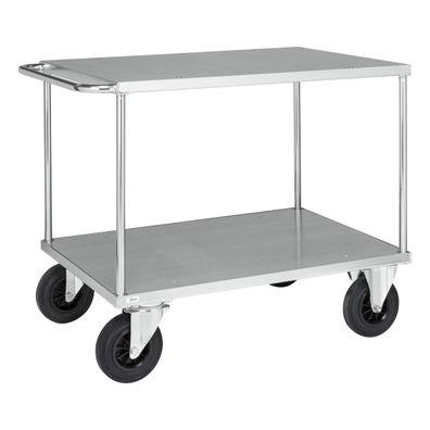 Kongamek Tischwagen, verzinkt 1300x800x870mm mit Ladeflaeche, Schiebegriff mit Gummi