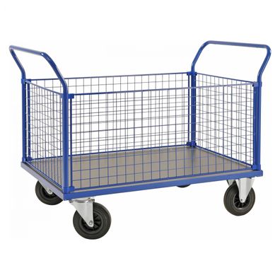 Kongamek Kastenwagen in blau 1366x800x1020mm mit MDF-Platte und 4 Gitterwaenden mit