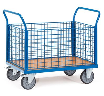 Fetra Multivario Vierwandwagen im Buchendekor mit Drahtgitter 1000x700mm Ladeflaeche