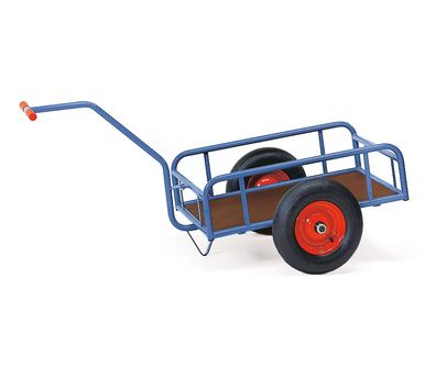 Fetra Handwagen mit Gelaender 250mm hoch 795x445mm Ladeflaeche Luftbereifung