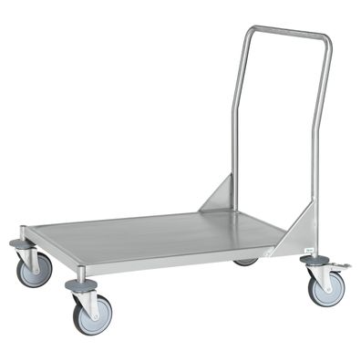 Kongamek Edelstahl- Plattformwagen komplett rostfrei mit Schiebegriff, 1 Etage 545x3