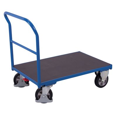 VARIOfit Schiebebuegelwagen 1000kg Tragkraft mit Siebdruckplatte 1225x800mm Enzianbl