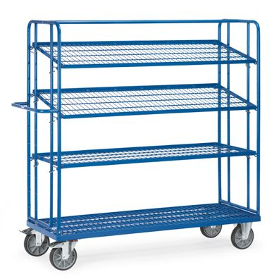 Fetra Etagenwagen mit 3 verstellbaren losen Drahtgitterboeden, Hoehe 1800 mm 1650x61