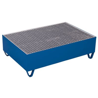 VARIOfit Auffangwanne 500kg Traglast fuer zwei 200 Liter Faesser mit Gitterrost