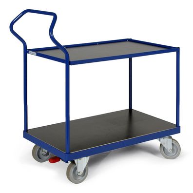 Protaurus Ergotruck-tischwagen mit 2 Ladeflaechen und Schiebebuegel 500kg Tragkraft