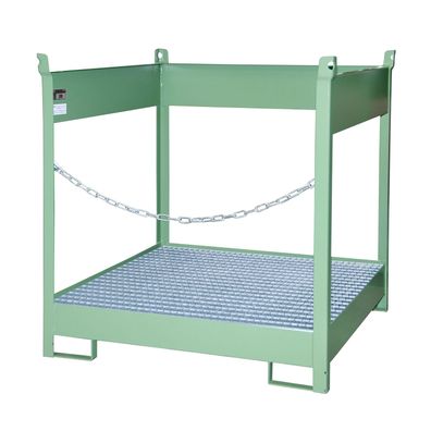 Bauer Fass-Stapelpalette FSP-4, seitlich offen, Resedagruen