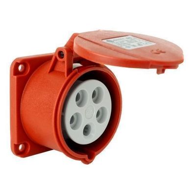 CEE Einbausteckdose gerade 400V 32A 5P 75x75 mm