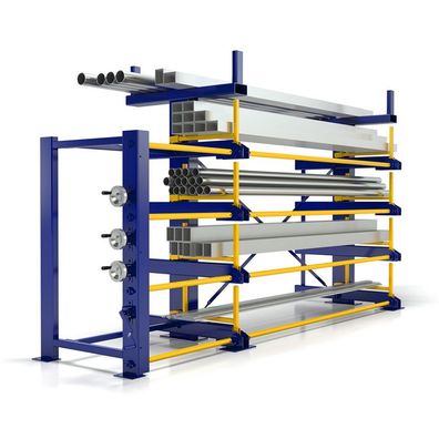 RR Industrietechnik Roll-Aus-Regal einseitg Typ RRA-E25 1x4 Lagerebenen plus Dachabl