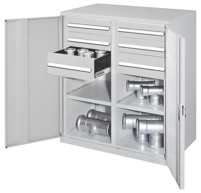Kappes Schwerlast-Beistellschraenke mit Mitteltrennwand 1110x1000x600mm Vollblechtue