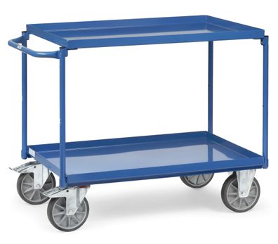 Fetra Tischwagen mit Stahlblechwannen 2 Etagen 850x500mm Ladeflaeche