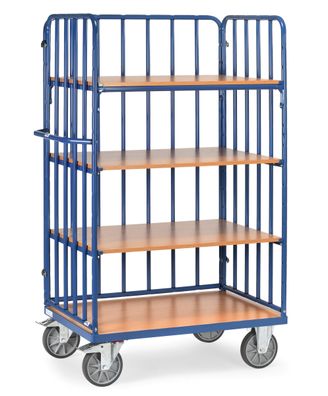 Fetra Etagenwagen mit 4 Boeden, aengswand und Streben 1000x700mm