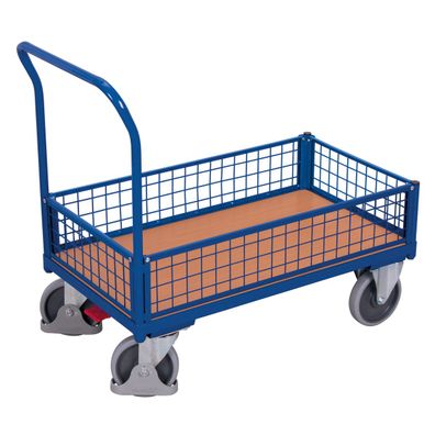 VARIOfit Kastenwagen mit 4 Drahtgitterwaenden 1010x550mm Enzianblau RAL 5016
