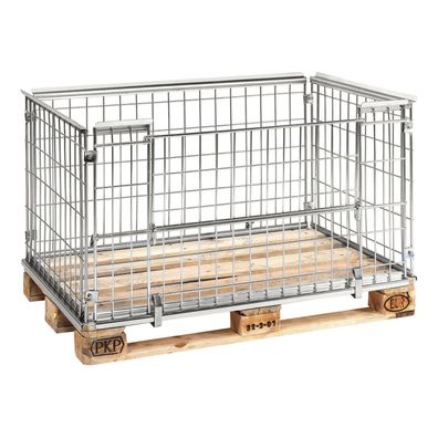 Kongamek Palettencontainer verzinkt 640mm hoch vorne halb zu oeffnen passend zu Euro