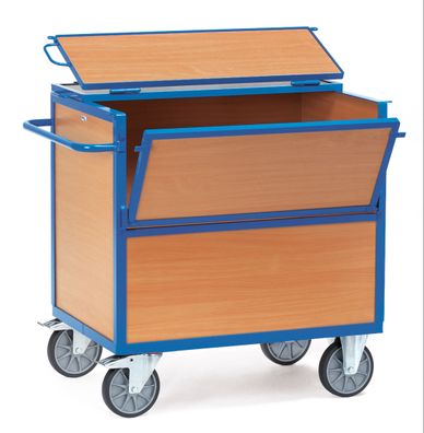 Fetra Holzkastenwagen mit Waenden, Boden und Dach aus Holz 1000x700