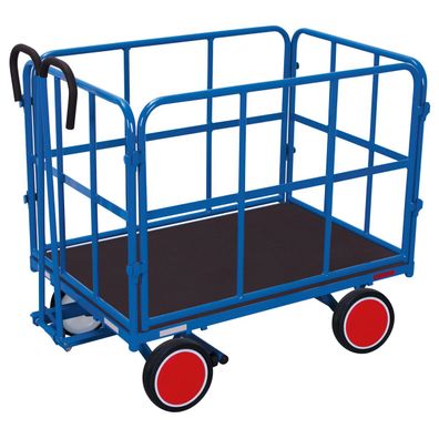 VARIOfit Handpritschenwagen mit 4 Rohrgitterwaenden und Vollgummibereifung 1140x800m