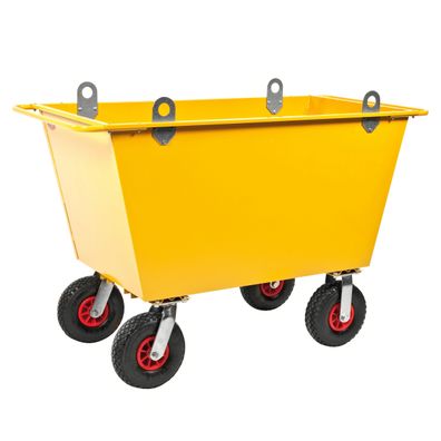 Kongamek Abfallwagen mit Hebeoesen 1150x730x920mm Luftbereifung und 300l Volumen