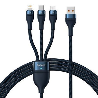 Baseus Flash Serie II 3-in-1 Schnellladekabel USB-A zu USB-C/Micro-USB/Lightning