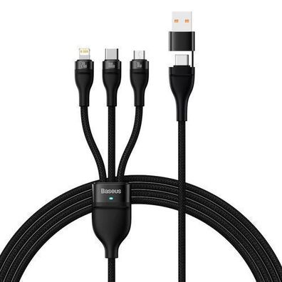 Baseus Flash Serie II 3-in-1 USB Kabel Typ C/A zu Typ C/Lightning/micro USB 100W