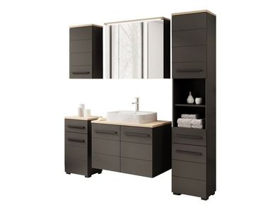 Modernes Badmöbel-Set SWING Spiegelschrank mit LED Hochschrank
