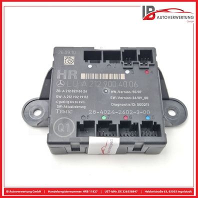 Steuergerät Tür Hinten RE A2129004006 Mercedes C-KLASSE S204 C200 CDI TEMIC