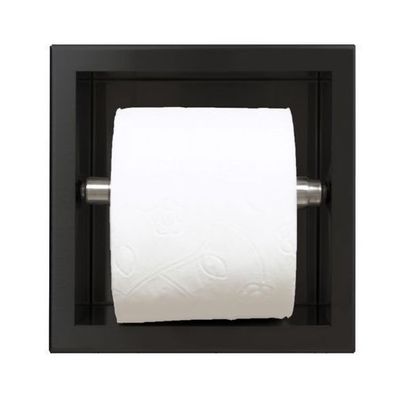 Unterputz Wandnische Toilettenpapierhalter WALL BOX PAPER 1 Schwarz