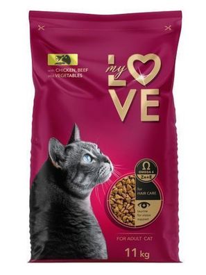 MY LOVE Trockenfutter für Katzen 11 kg Huhn, Rind, Gemüse
