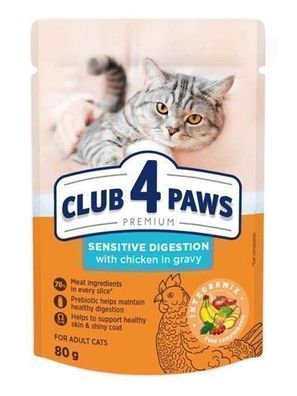 CLUB 4 PAWS KATZE Beutel 80 g Sensitive Digestion