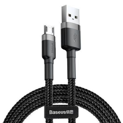 Baseus Cafule USB-A auf Micro USB Kabel, 1.5A, 2m, Schwarz-Grau
