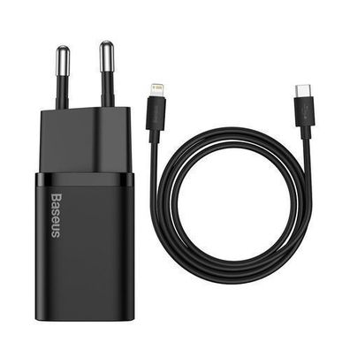 Baseus Super Si Schnellladegerät 20W USB-C PD mit 1m USB-C auf Lightning Kabel