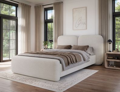 Polsterbett Ollival 140x200 cm mit Bettkasten und Metallrahmen – Modernes Desig