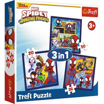 TREFL Puzzle Spidey: Spinnen und Dinosaurier 3in1 (20,36,50 dls)