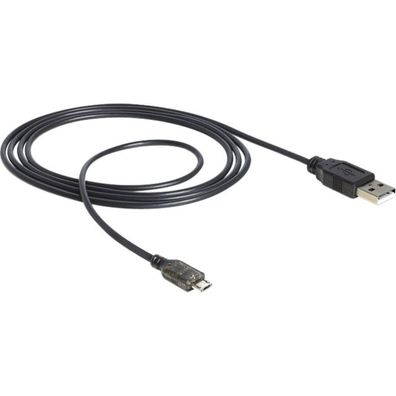 Delock DELOCK USB Kabel A -> Micro-B St/St 1.50m mit LED sw