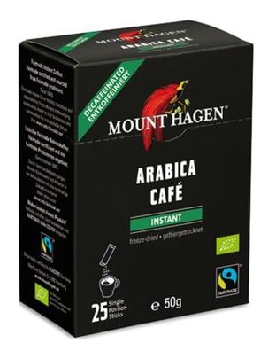 Mount Hagen bio & fair Arabica Kaffee, decaf Instant, 25x2g