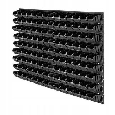 KADAX Werkstattwandregal, Wandplatten, 116 x 78 cm, Schwarz, 140 tlg
